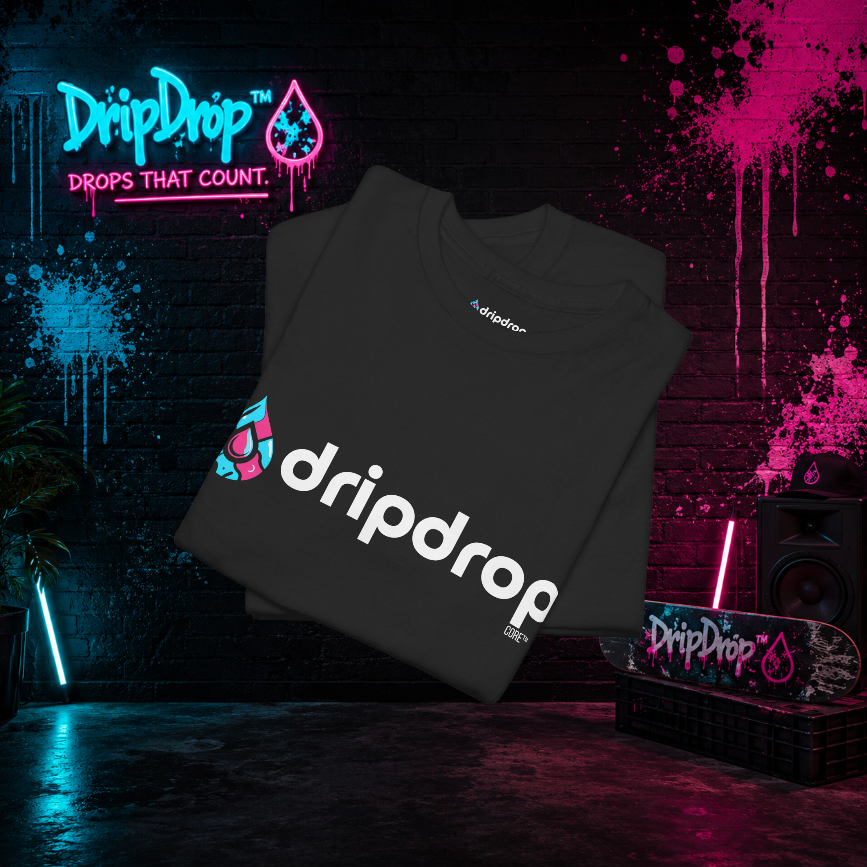Dripdrop Core™ - Unisex Heavy Cotton 'Dark Colour' Tee