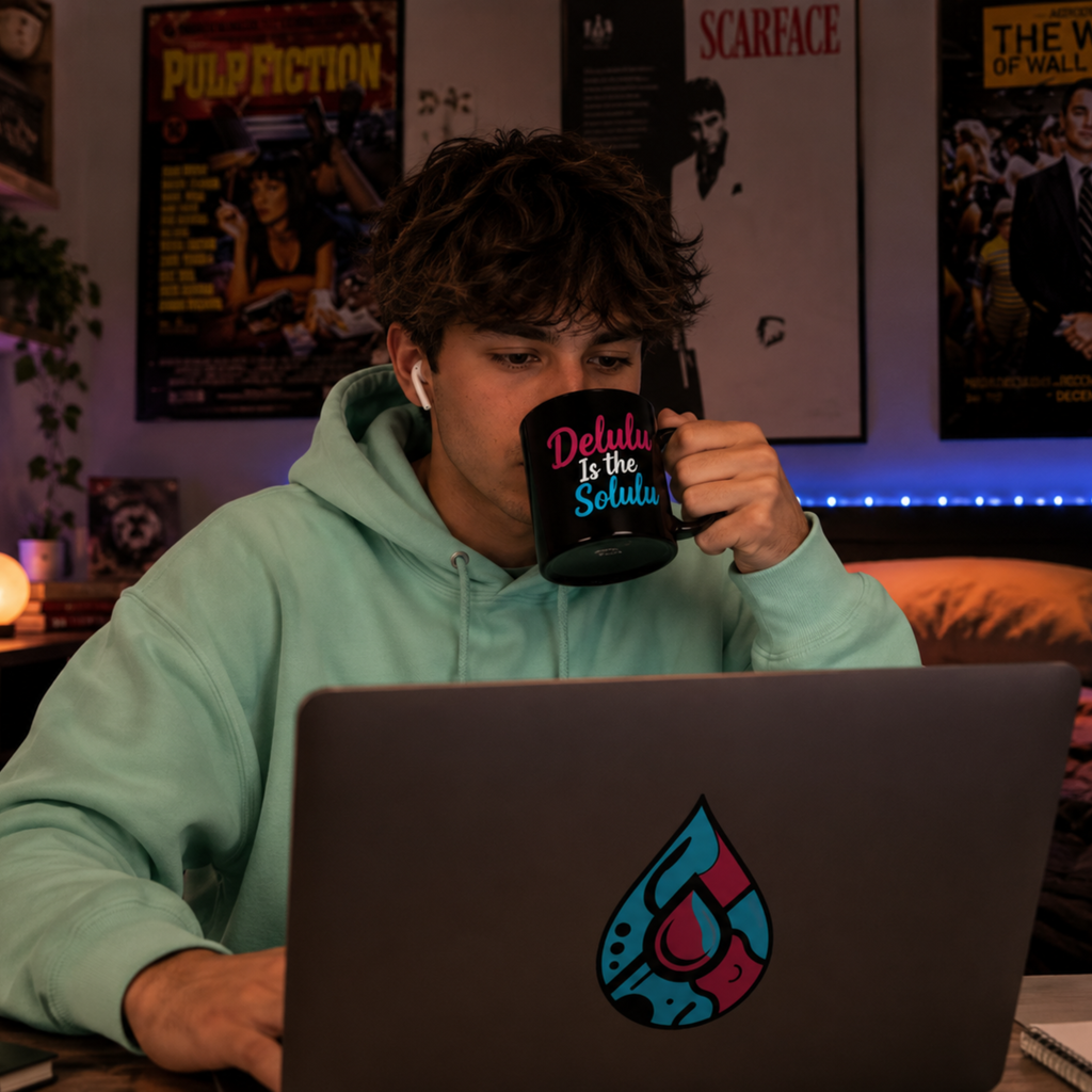 Delulu Is The Solulu™ Black Coffee Mug