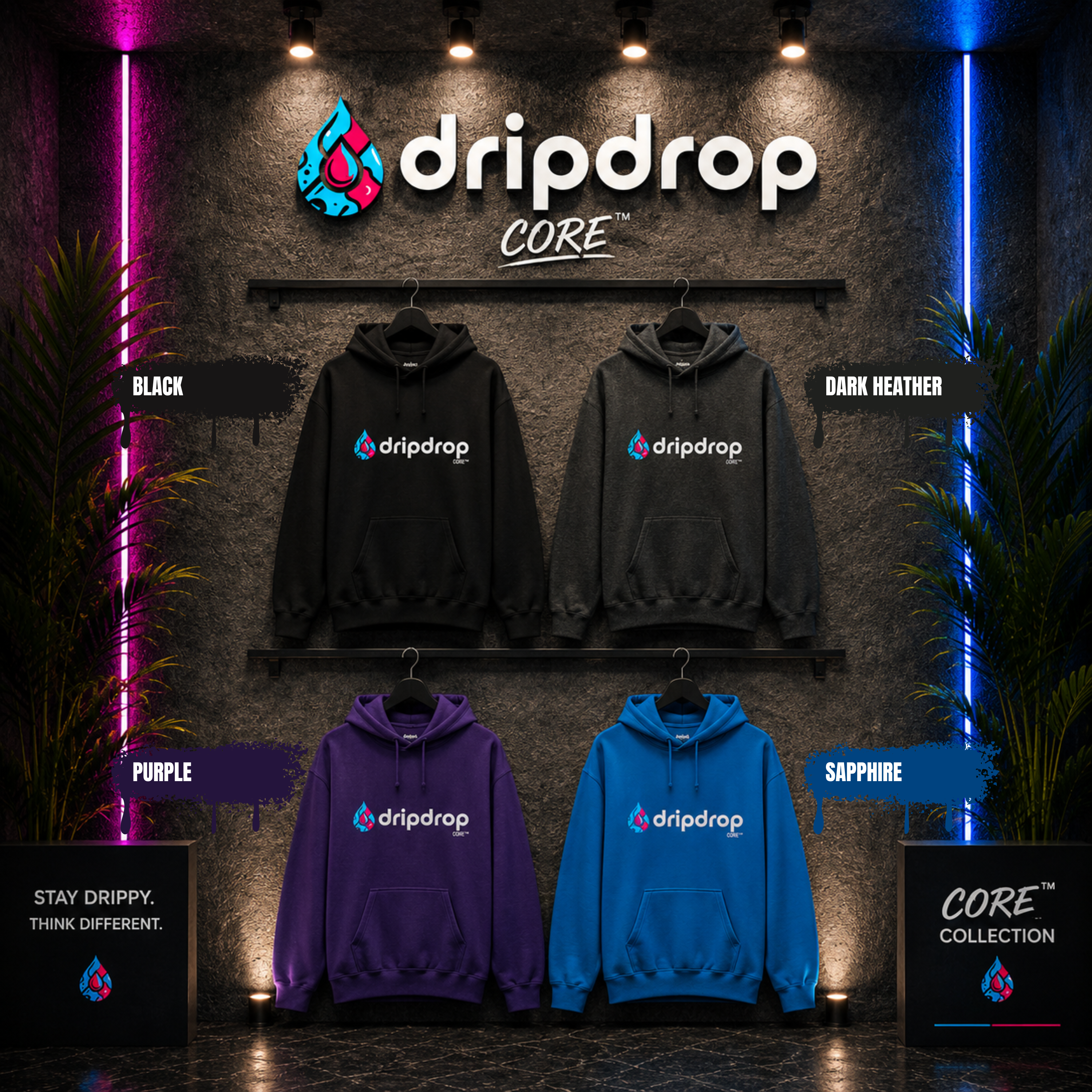 Dripdrop Core™ - Unisex 'Dark Colour' Hoodie