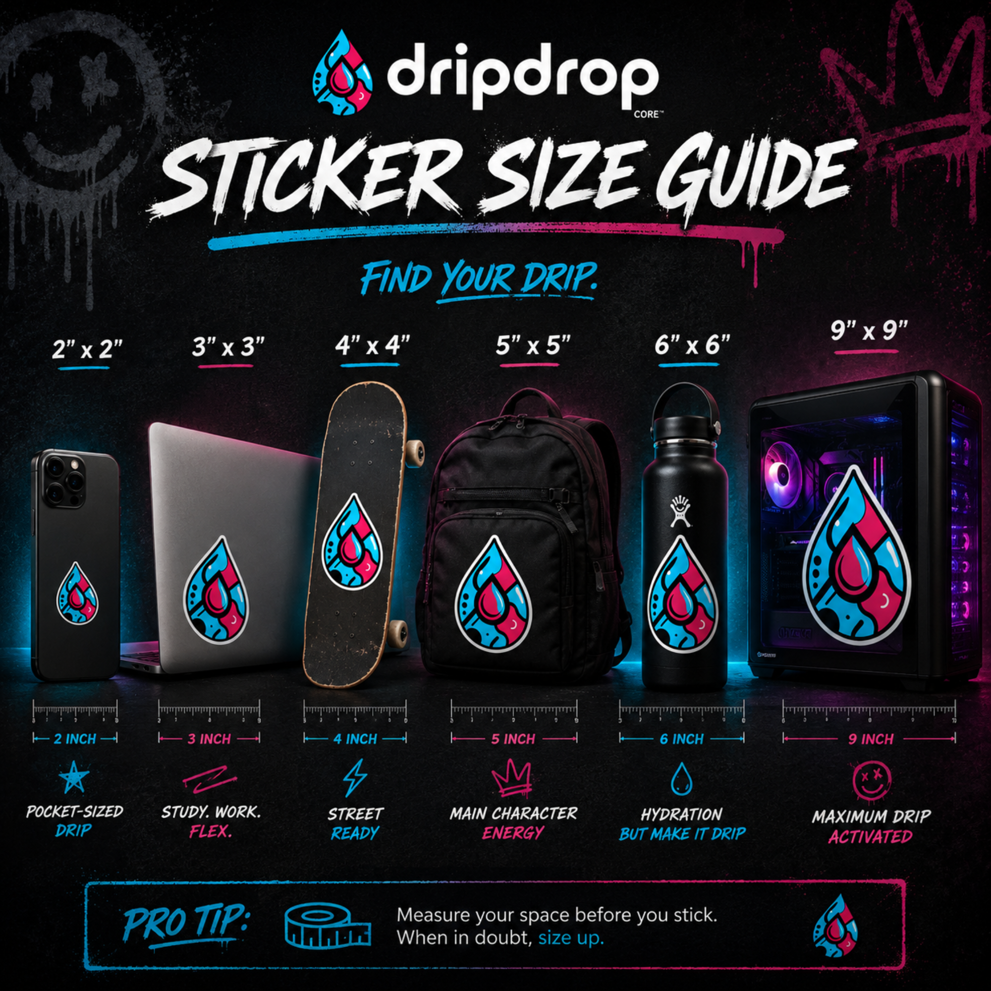 Dripdrop Core™ Sticker - Vinyl Kiss-Cut Stickers